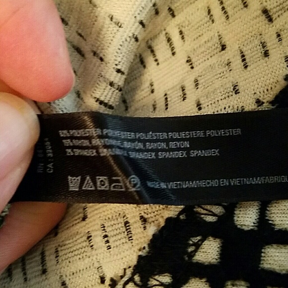 Anthroplogie black and white print faux wrap dress - Picture 8 of 8